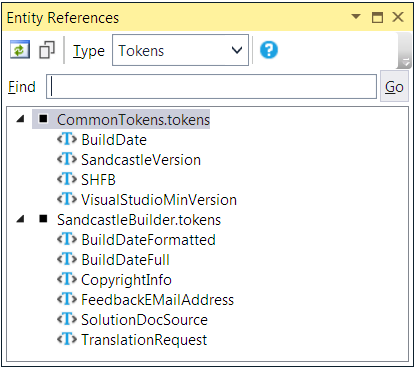 Entity References Window